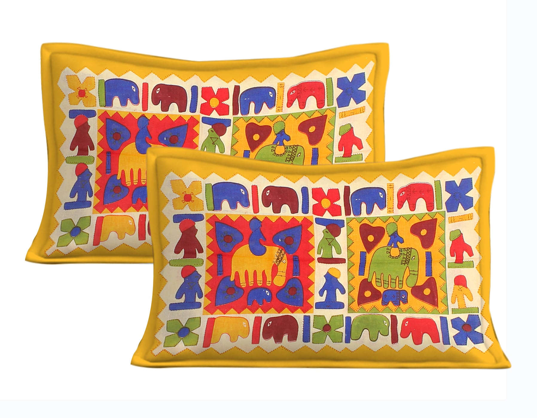 Cotton Double Jaipuri Prints Flat Bedsheet  With 2 Pillow Cover