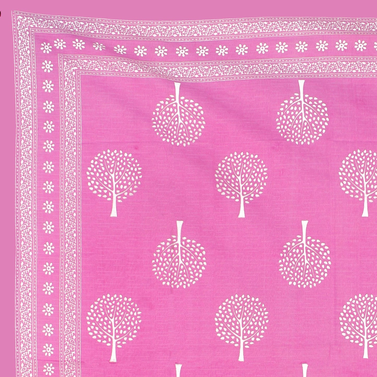 Cotton Double Jaipuri Prints Flat Bedsheet  With 2 Pillow Cover