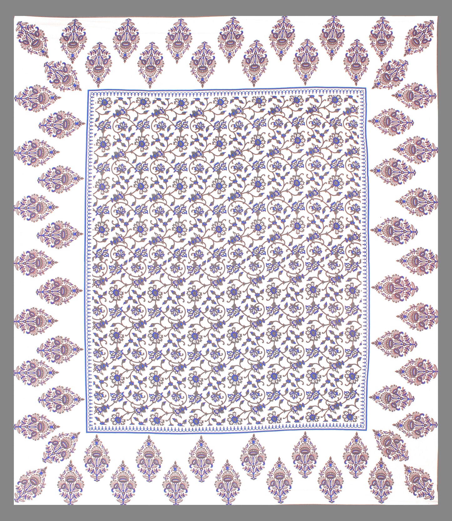 Cotton Double Jaipuri Prints Flat Bedsheet  With 2 Pillow Cover