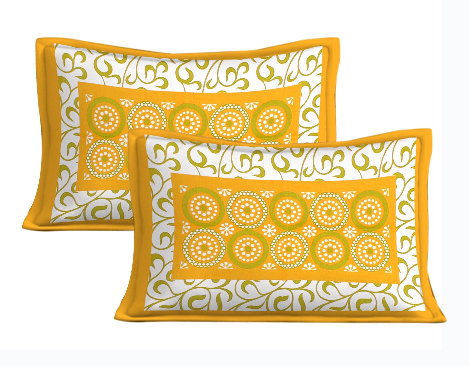 Cotton Double Jaipuri Prints Flat Bedsheet  With 2 Pillow Cover
