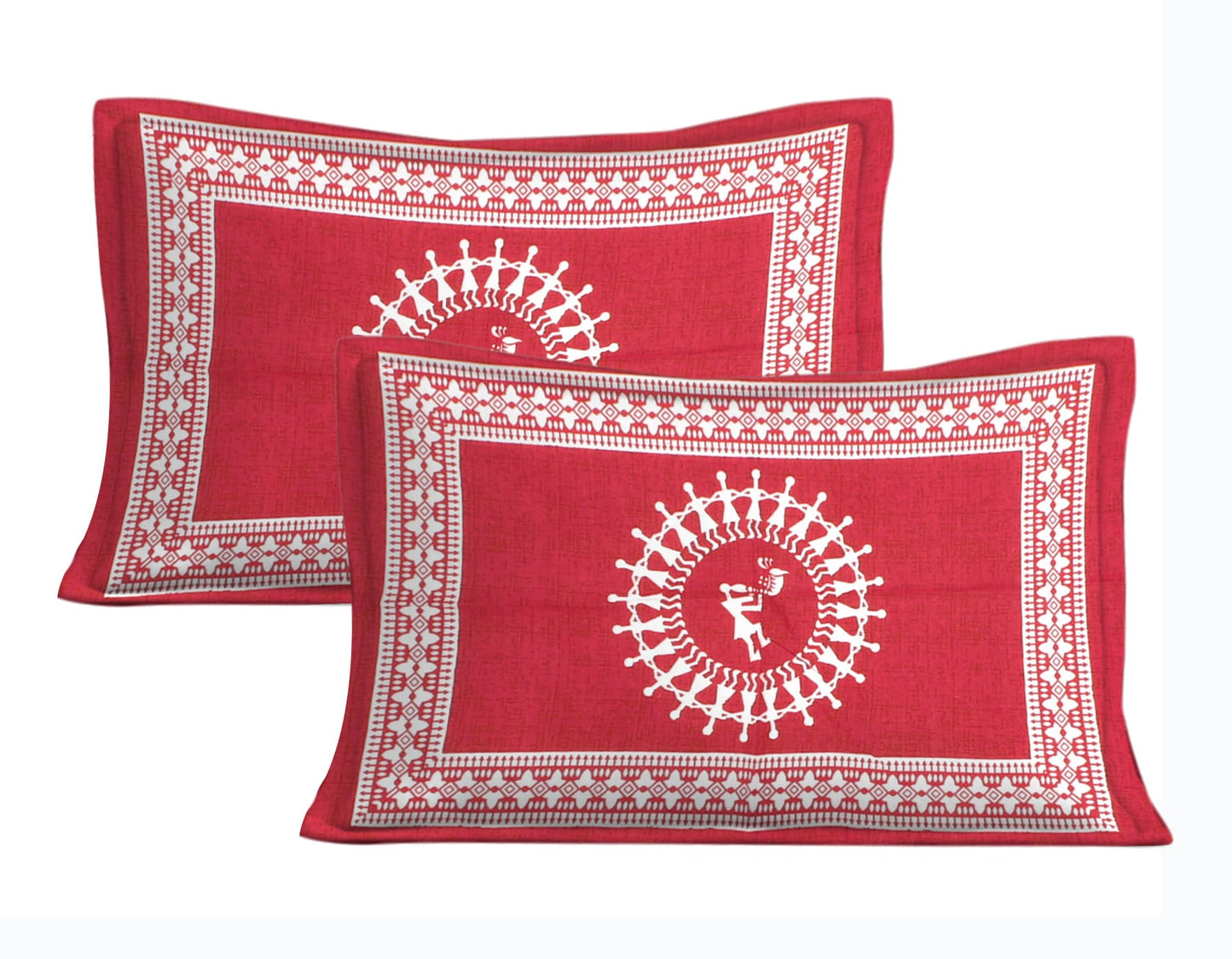 Cotton Double Jaipuri Prints Flat Bedsheet  With 2 Pillow Cover
