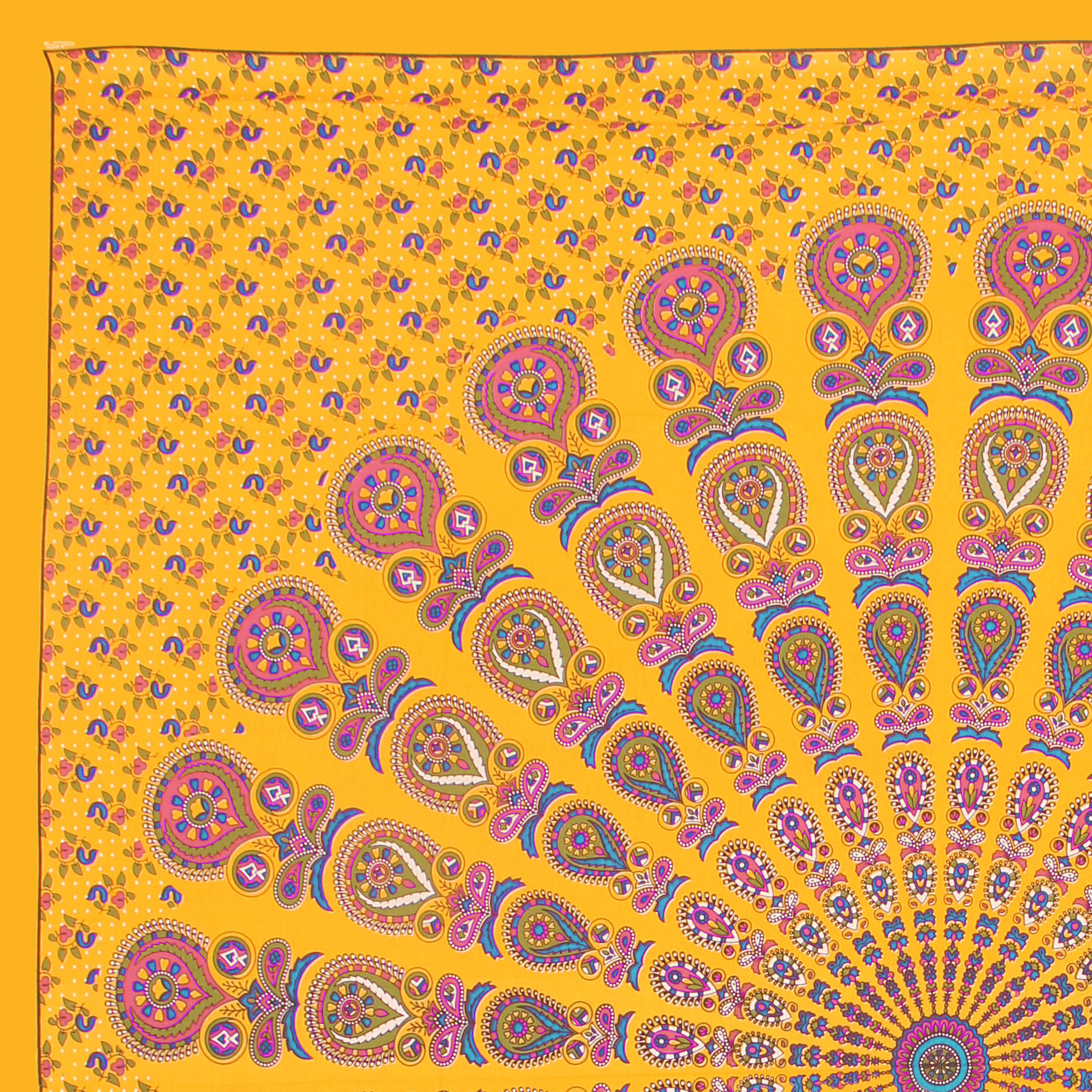 Cotton Double Jaipuri Prints Flat Bedsheet  With 2 Pillow Cover