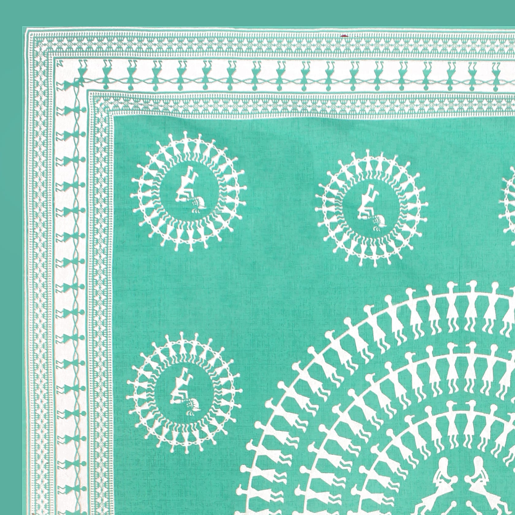 Cotton Double Jaipuri Prints Flat Bedsheet  With 2 Pillow Cover