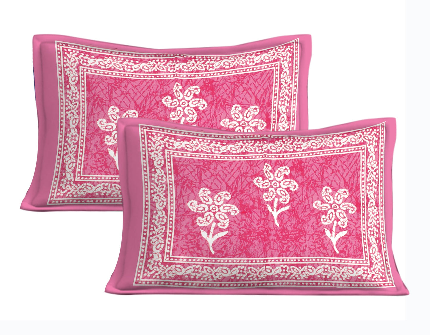 Cotton Double Jaipuri Prints Flat Bedsheet  With 2 Pillow Cover