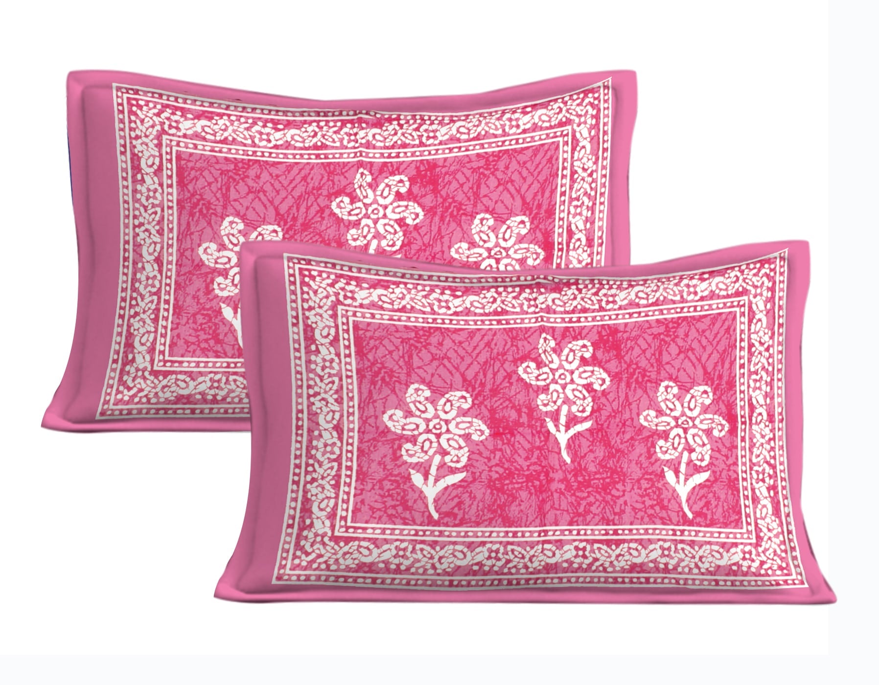 Cotton Double Jaipuri Prints Flat Bedsheet  With 2 Pillow Cover