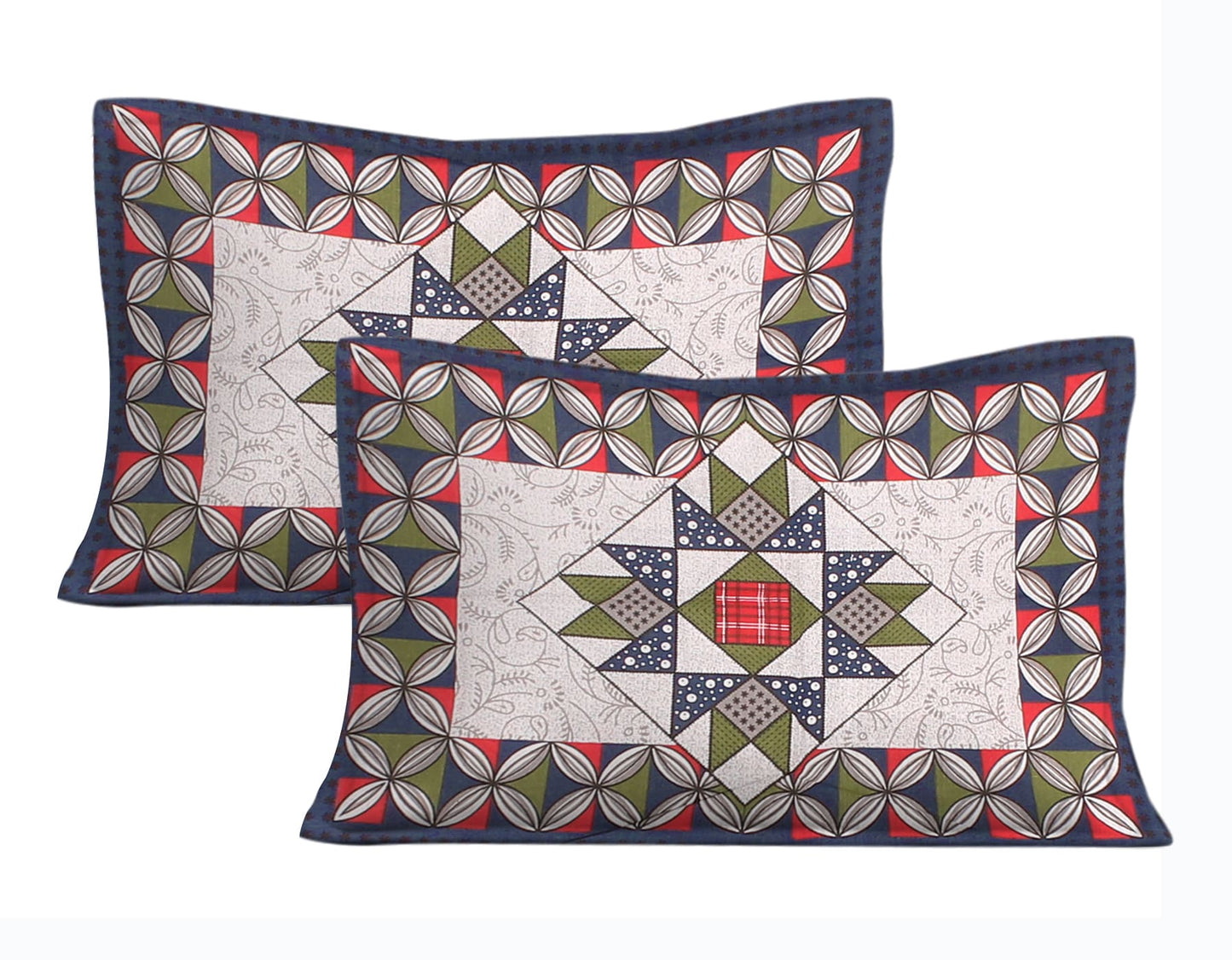 Cotton Double Jaipuri Prints Flat Bedsheet  With 2 Pillow Cover