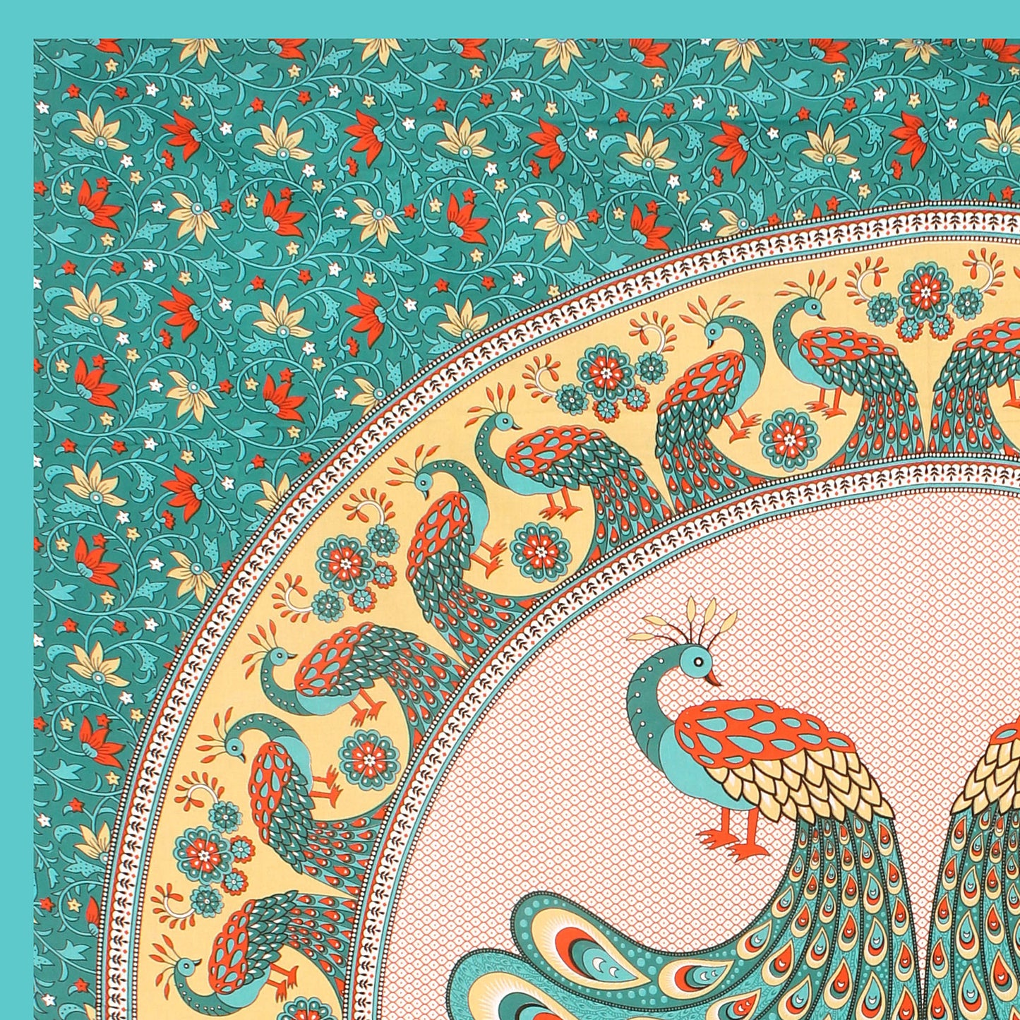 Cotton Double Jaipuri Prints Flat Bedsheet  With 2 Pillow Cover