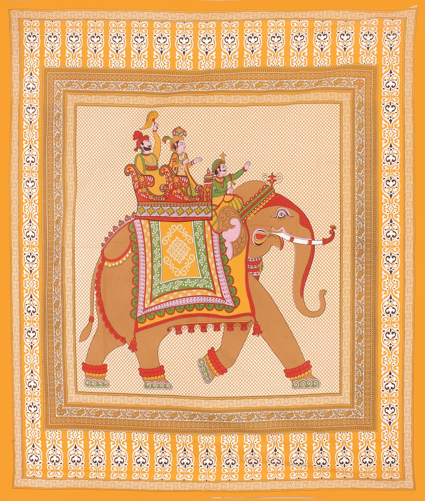 Cotton Double Jaipuri Prints Flat Bedsheet  With 2 Pillow Cover