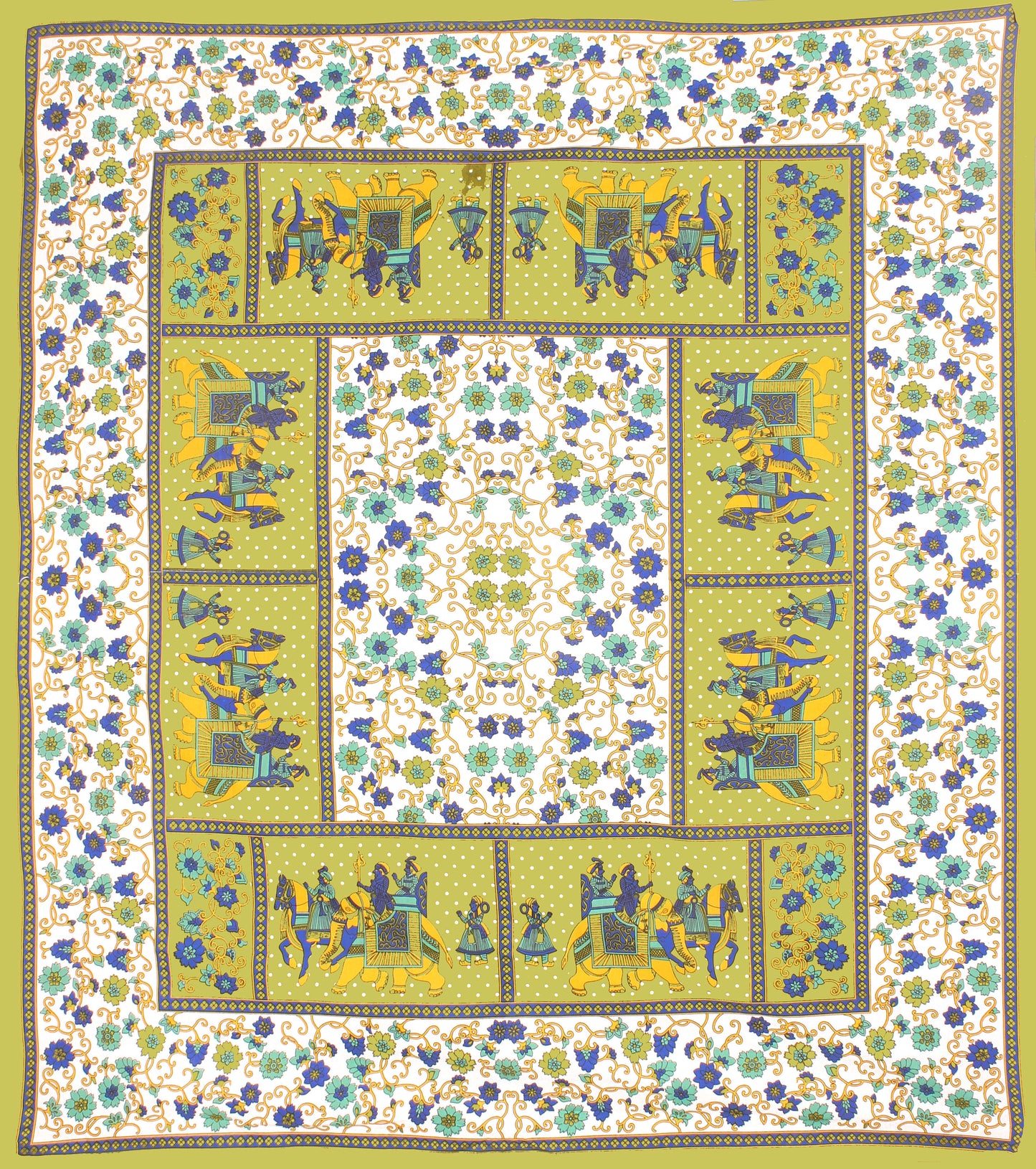 Cotton Double Jaipuri Prints Flat Bedsheet  With 2 Pillow Cover