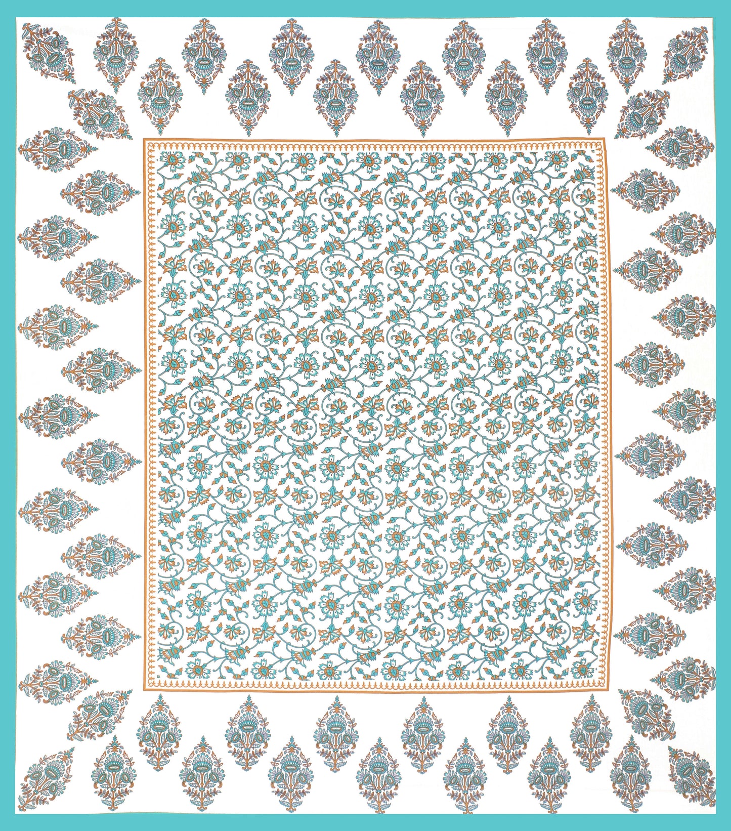 Cotton Double Jaipuri Prints Flat Bedsheet  With 2 Pillow Cover