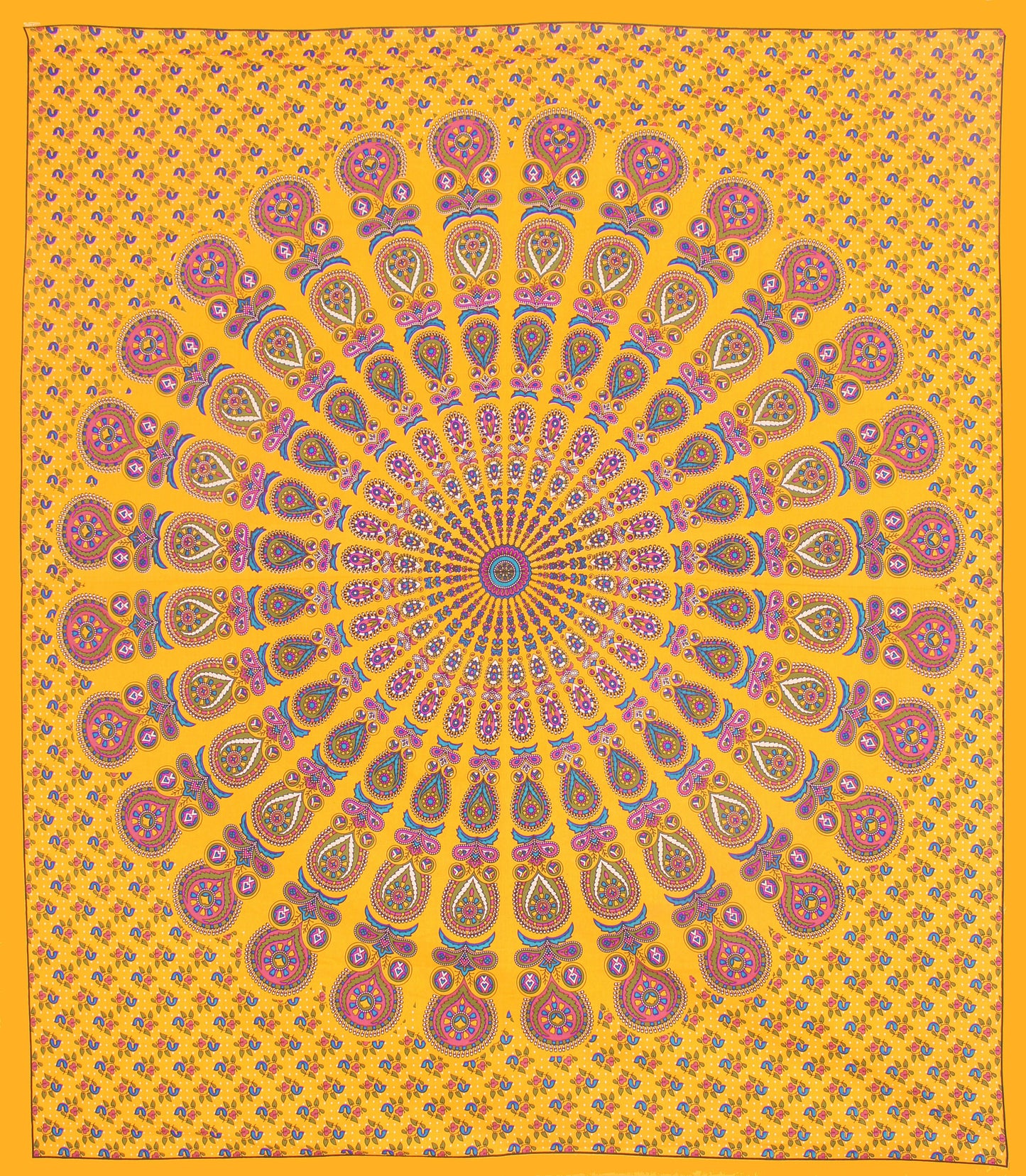 Cotton Double Jaipuri Prints Flat Bedsheet  With 2 Pillow Cover