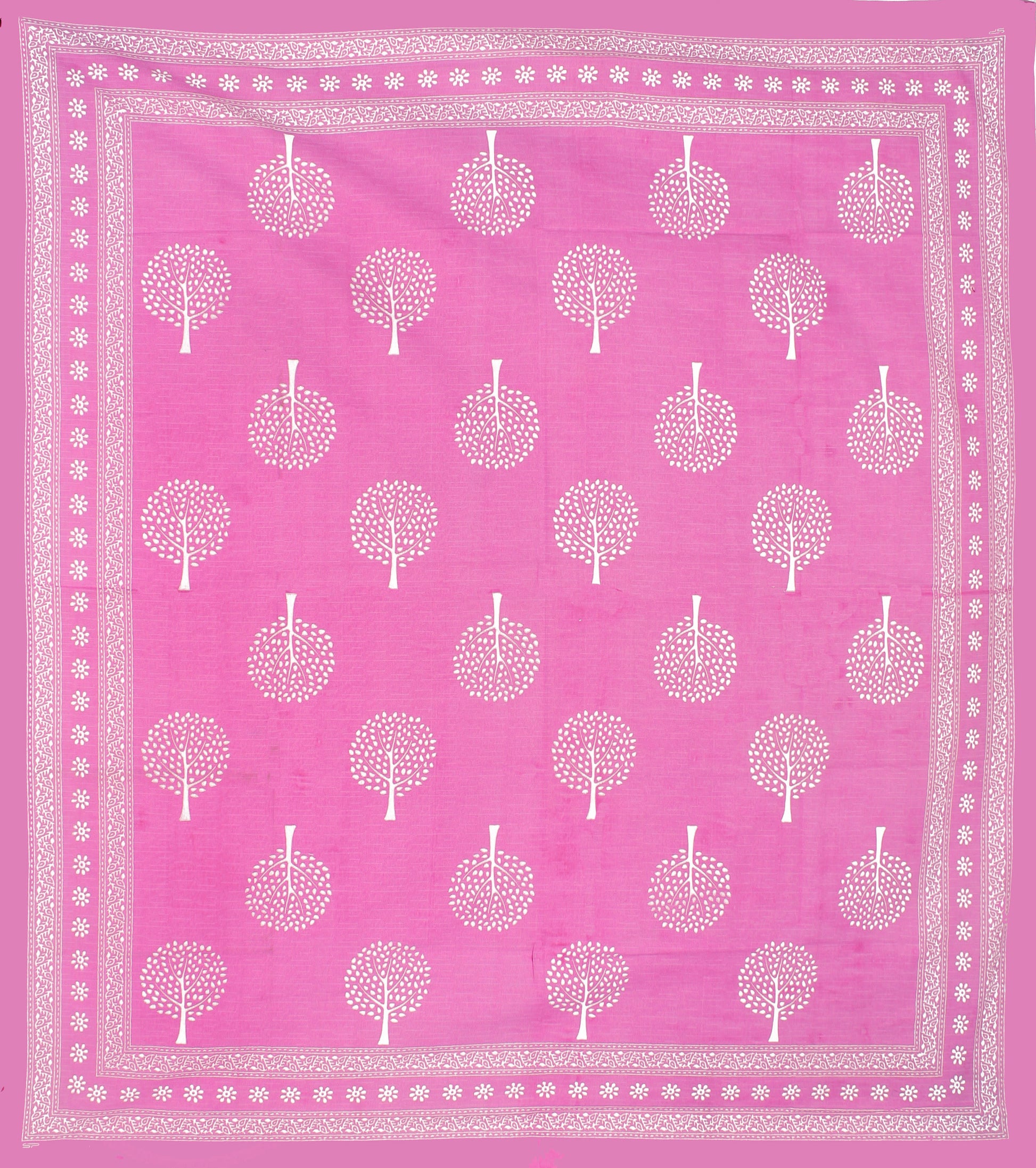 Cotton Double Jaipuri Prints Flat Bedsheet  With 2 Pillow Cover