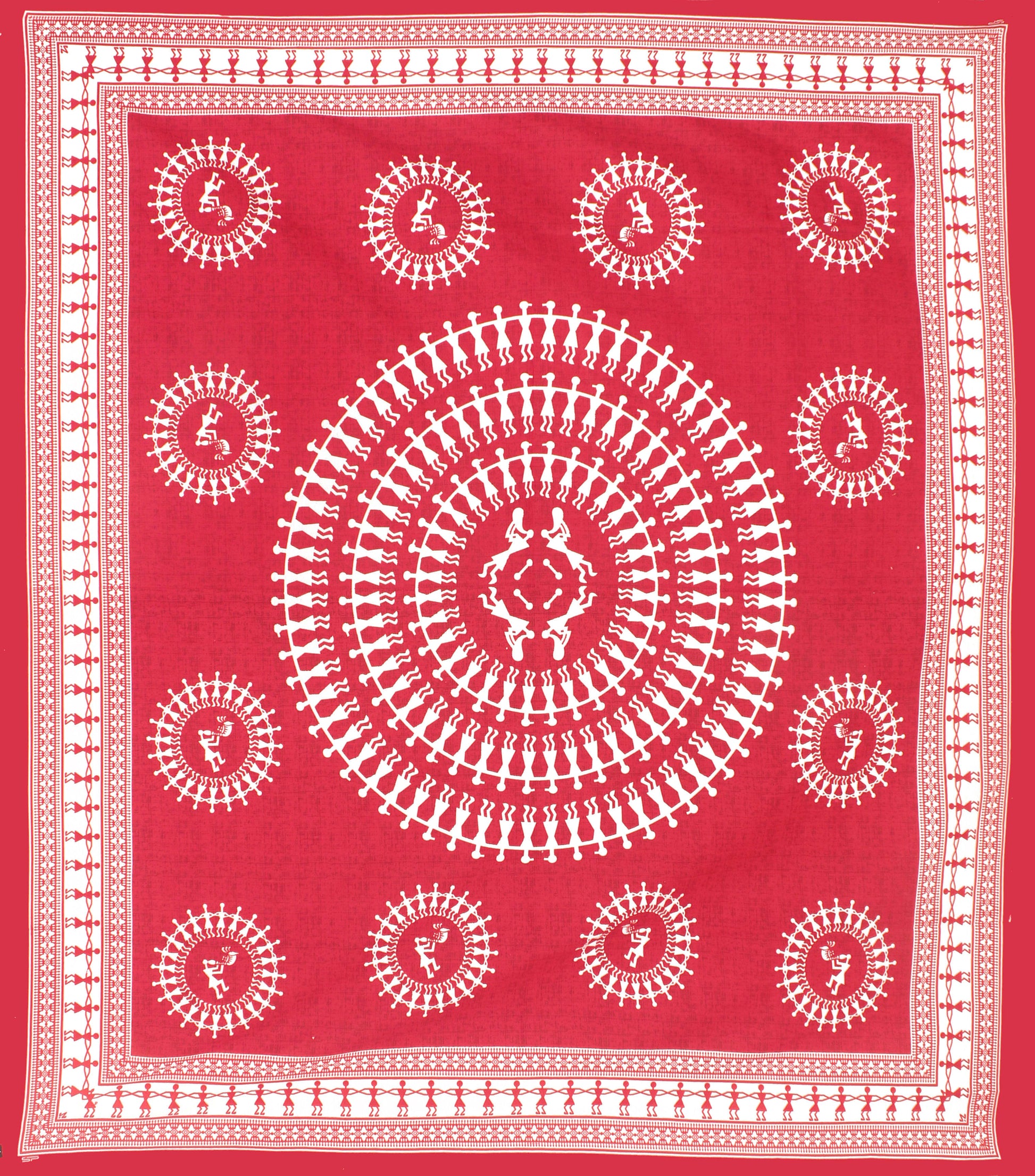 Cotton Double Jaipuri Prints Flat Bedsheet  With 2 Pillow Cover