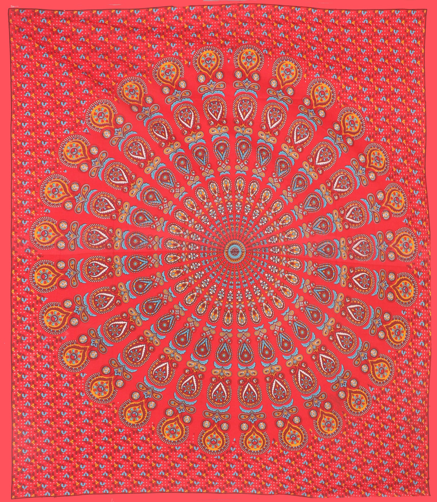 Cotton Double Jaipuri Prints Flat Bedsheet  With 2 Pillow Cover