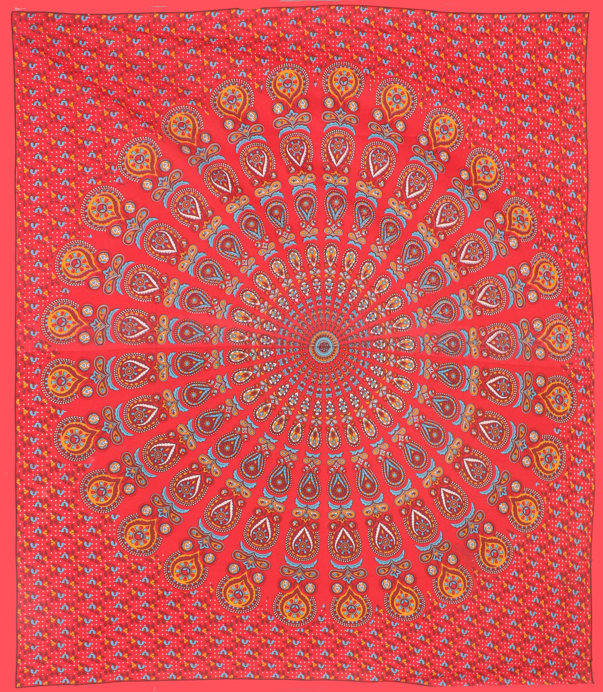 Cotton Double Jaipuri Prints Flat Bedsheet  With 2 Pillow Cover