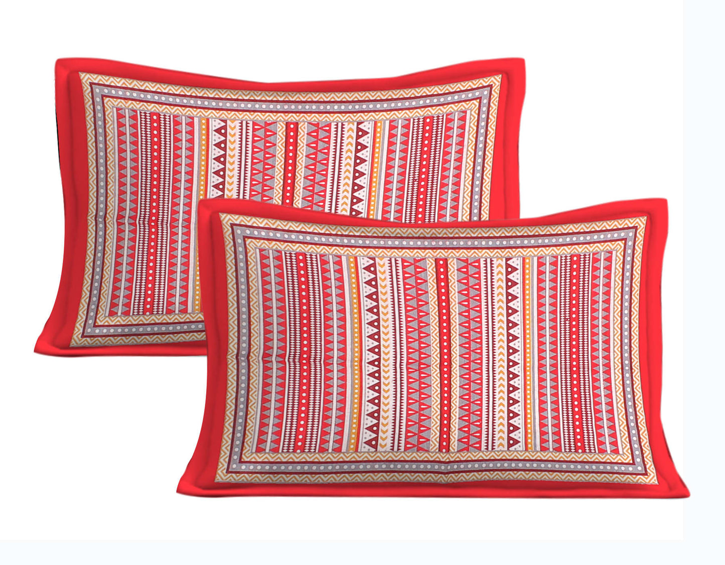 Cotton Double Jaipuri Prints Flat Bedsheet  With 2 Pillow Cover