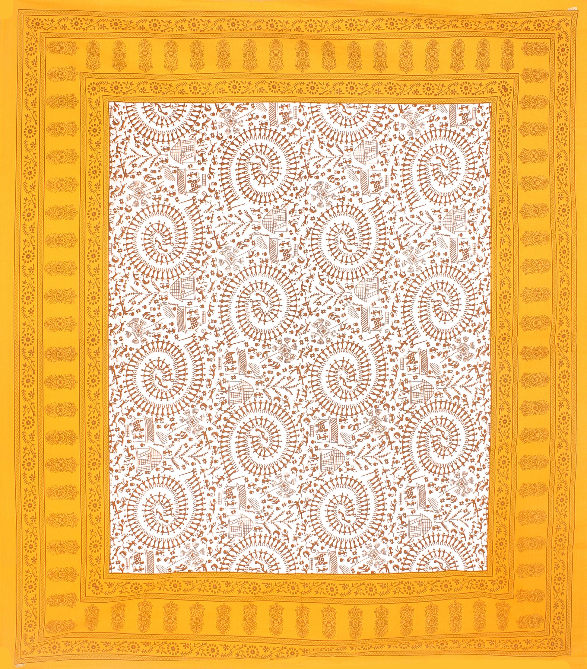 Cotton Double Jaipuri Prints Flat Bedsheet  With 2 Pillow Cover
