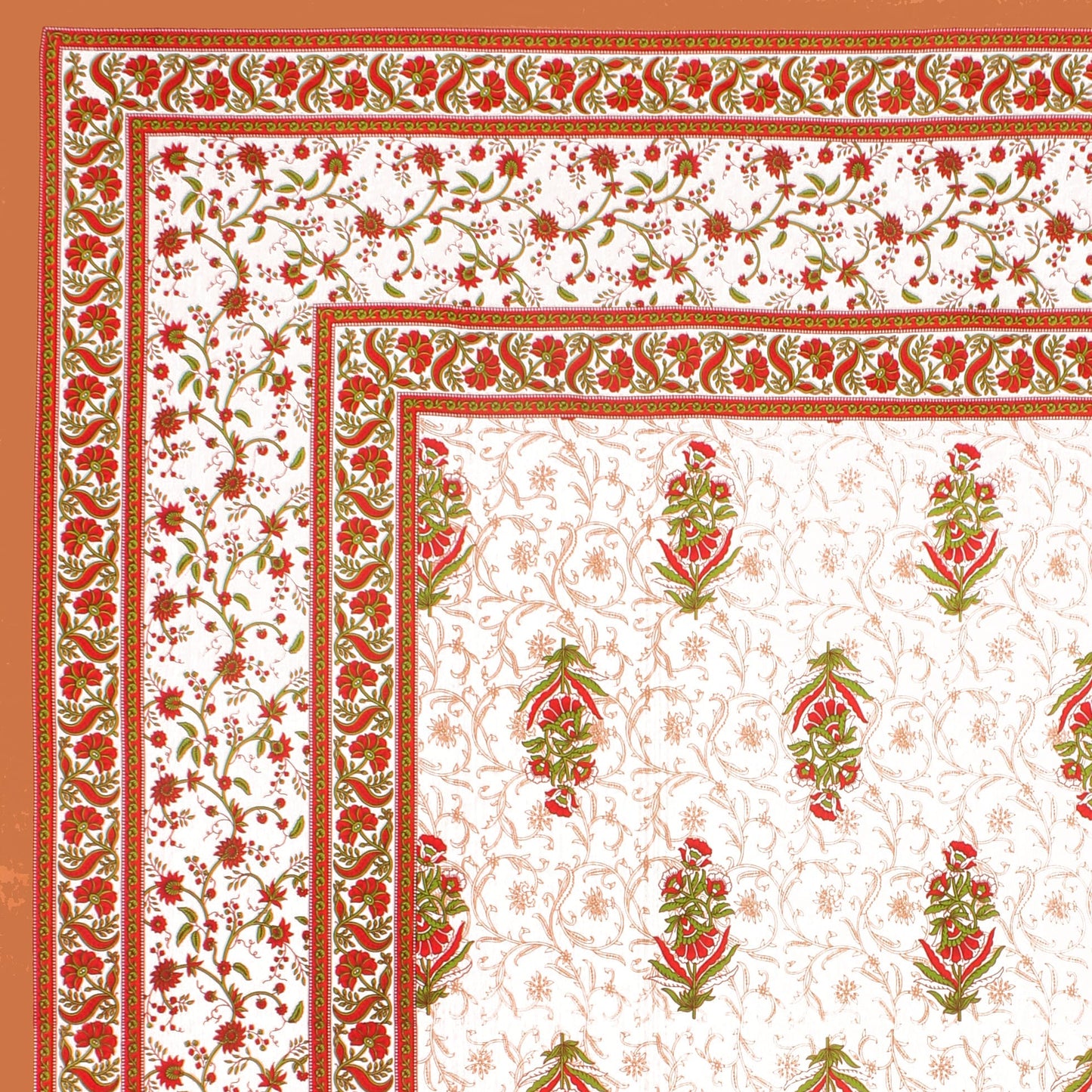 Cotton Double Jaipuri Prints Flat Bedsheet  With 2 Pillow Cover