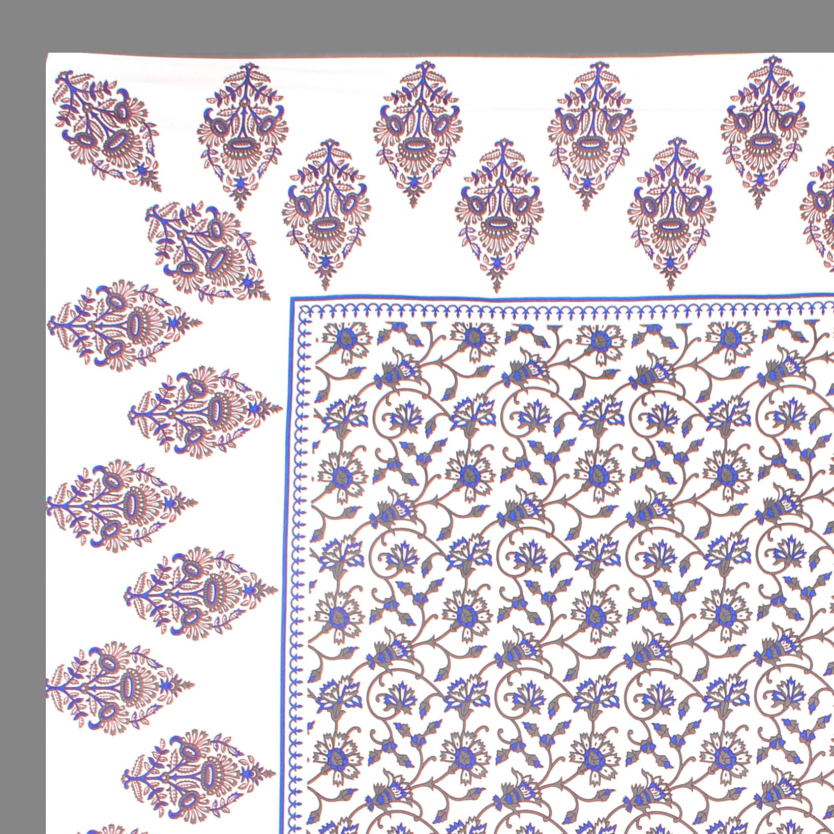 Cotton Double Jaipuri Prints Flat Bedsheet  With 2 Pillow Cover