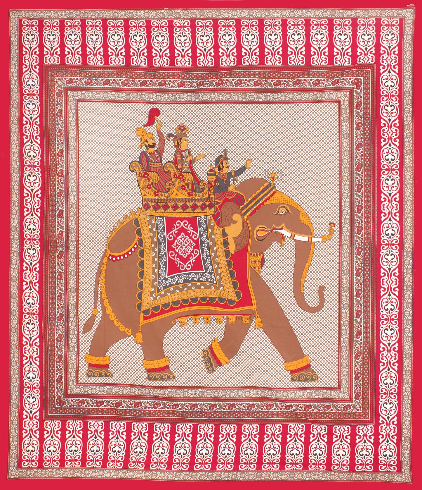 Cotton Double Jaipuri Prints Flat Bedsheet  With 2 Pillow Cover