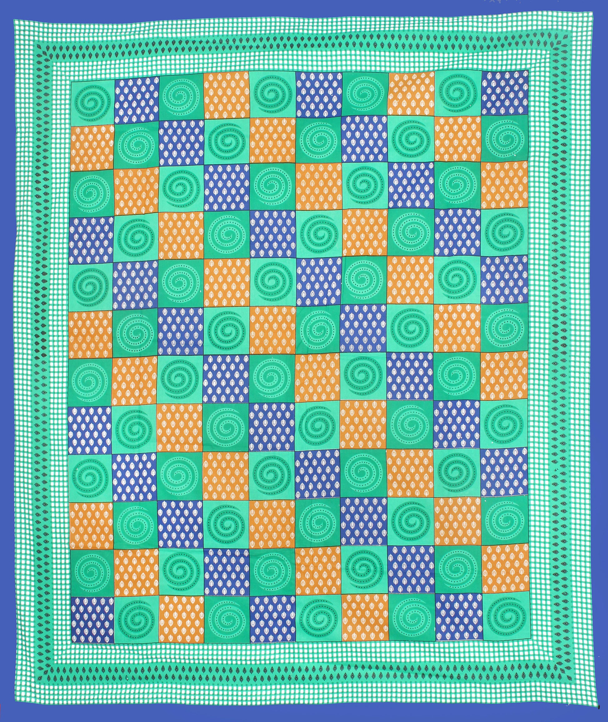Cotton Double Jaipuri Prints Flat Bedsheet  With 2 Pillow Cover