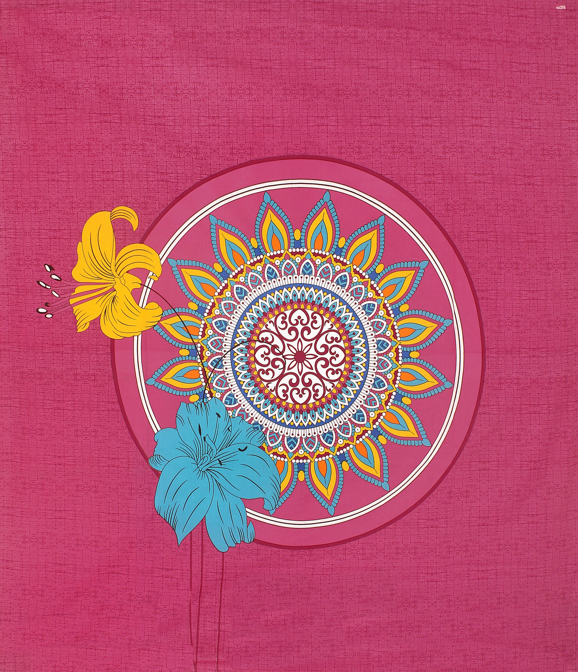 Cotton Double Jaipuri Prints Flat Bedsheet  With 2 Pillow Cover