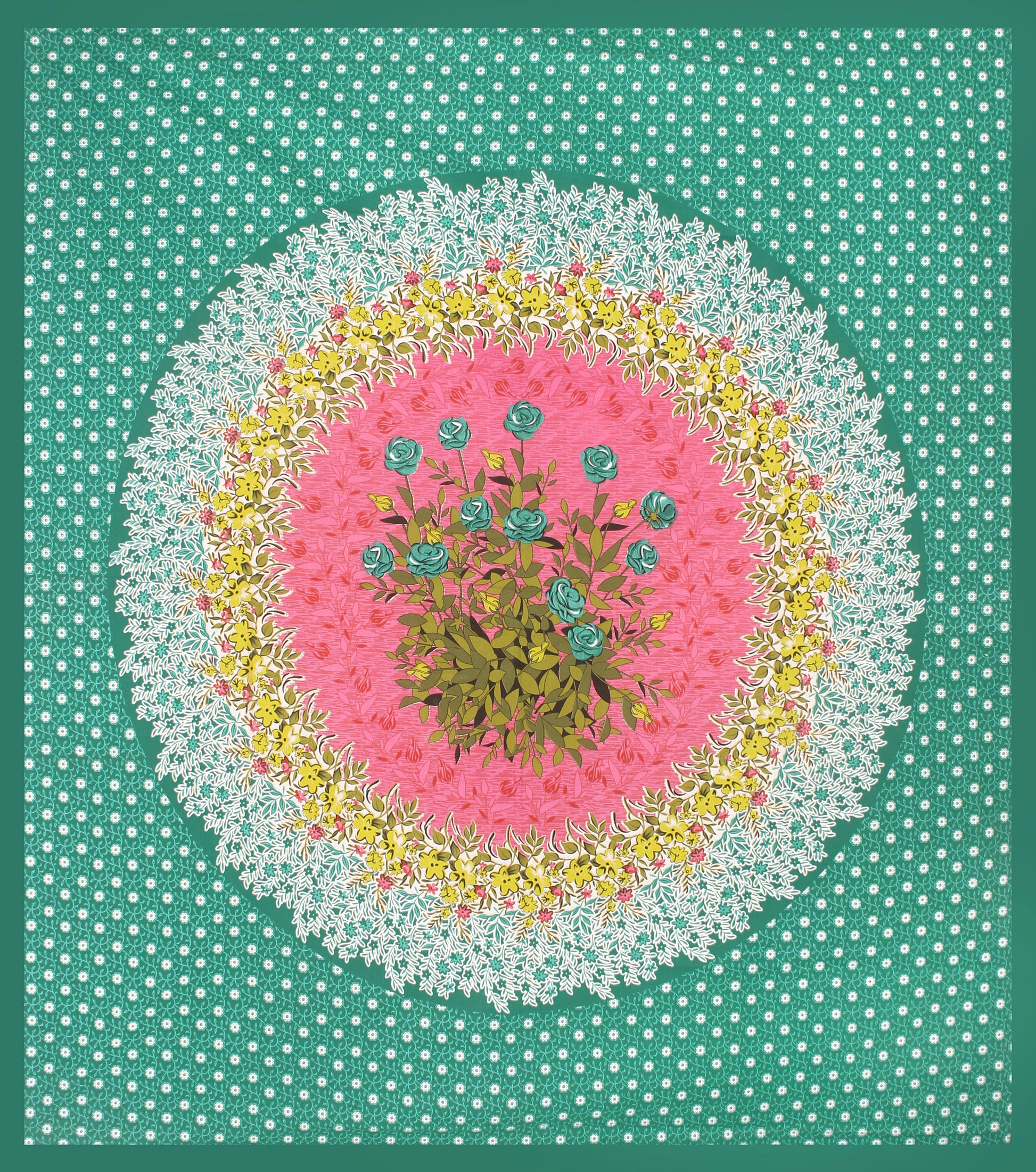 Cotton Double Jaipuri Prints Flat Bedsheet  With 2 Pillow Cover