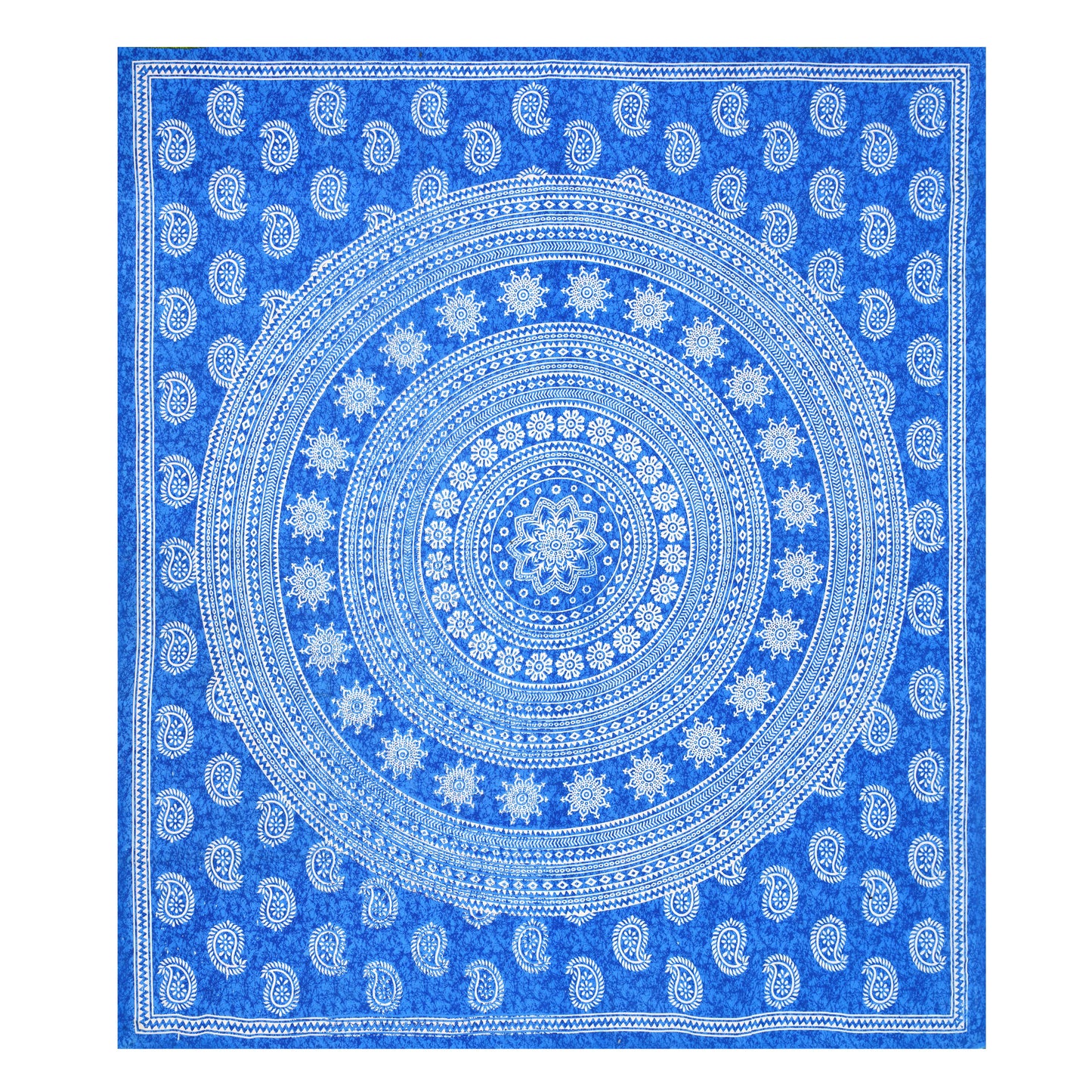 Cotton Double Jaipuri Prints Flat Bedsheet  With 2 Pillow Cover