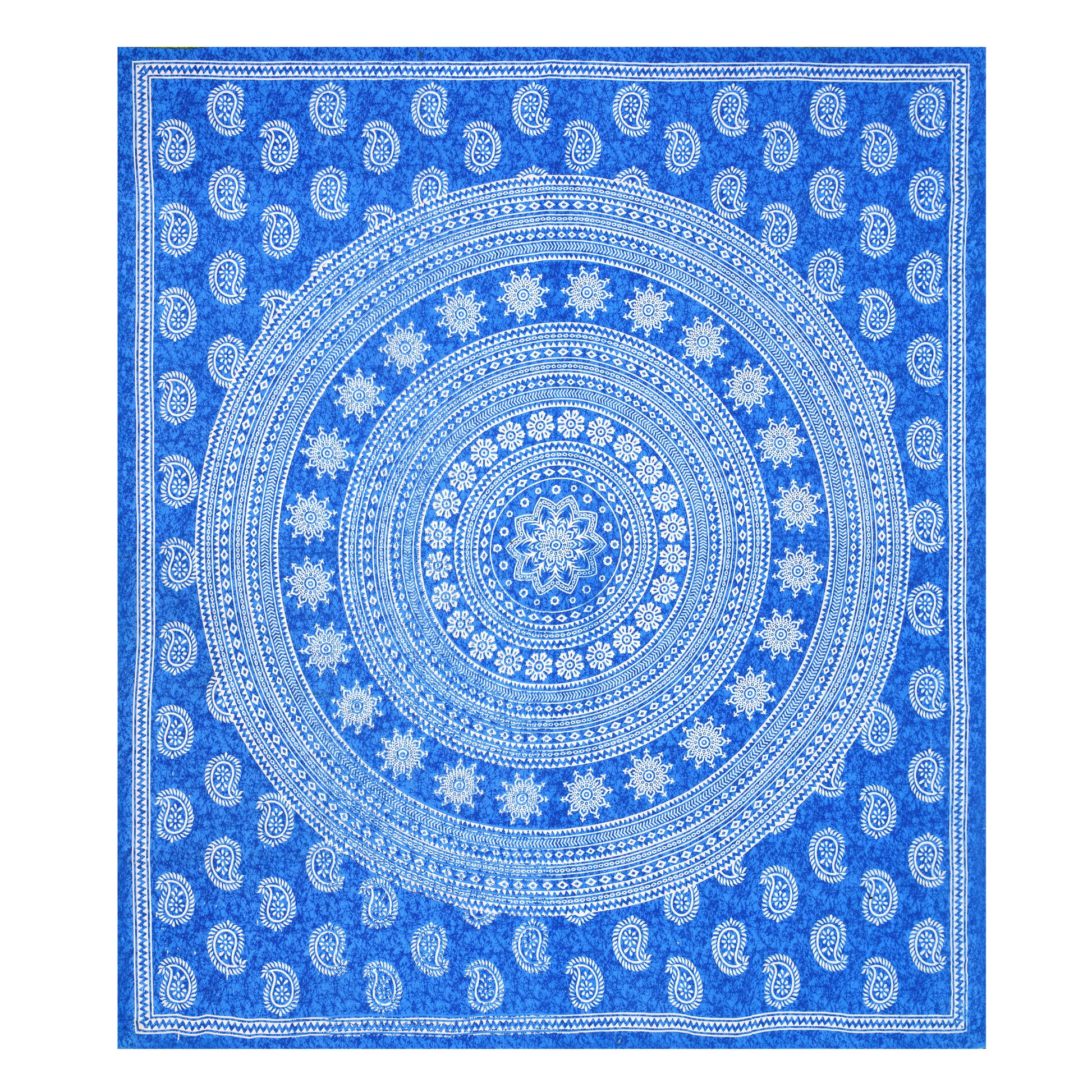 Cotton Double Jaipuri Prints Flat Bedsheet  With 2 Pillow Cover