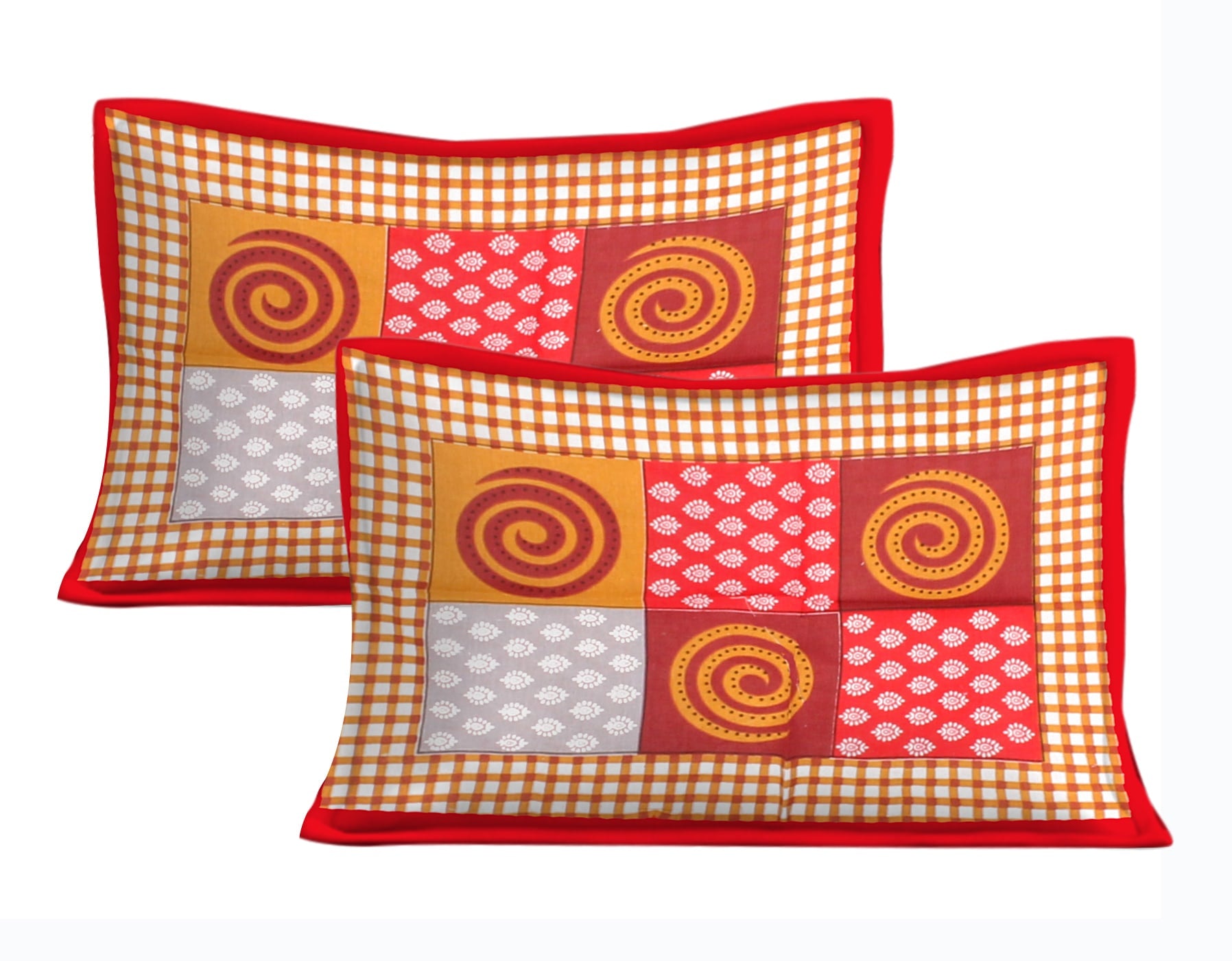 Cotton Double Jaipuri Prints Flat Bedsheet  With 2 Pillow Cover