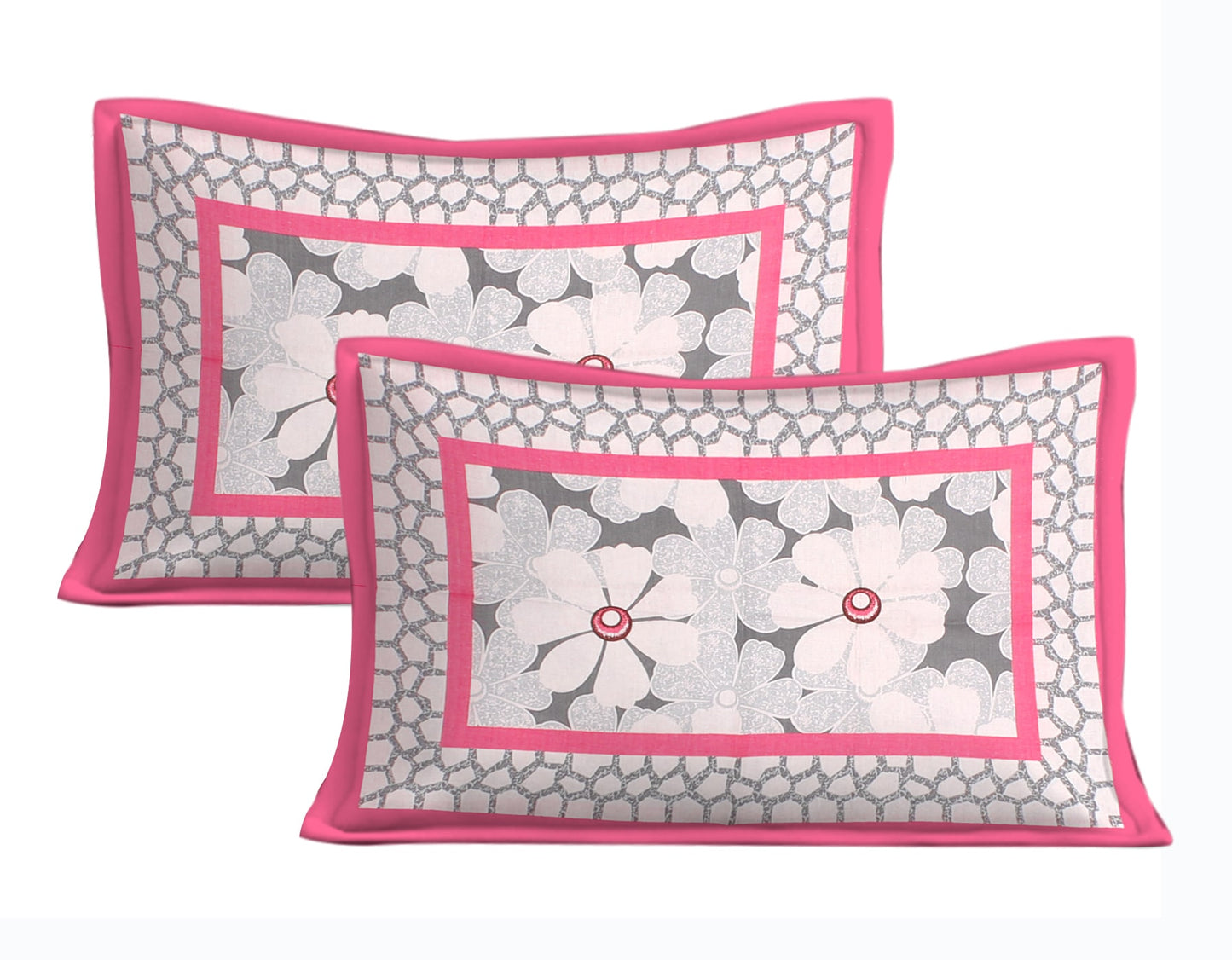 Cotton Double Jaipuri Prints Flat Bedsheet  With 2 Pillow Cover