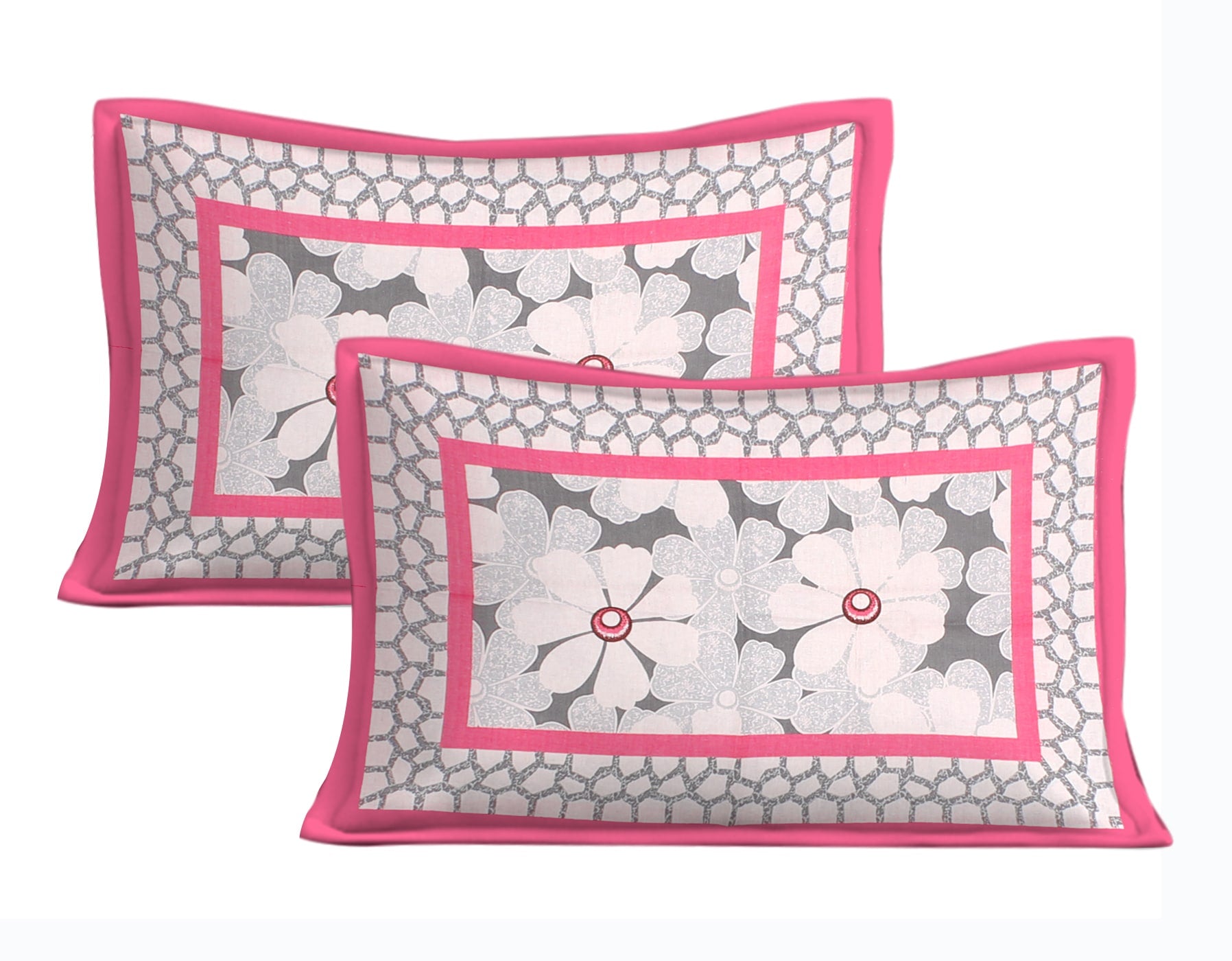 Cotton Double Jaipuri Prints Flat Bedsheet  With 2 Pillow Cover