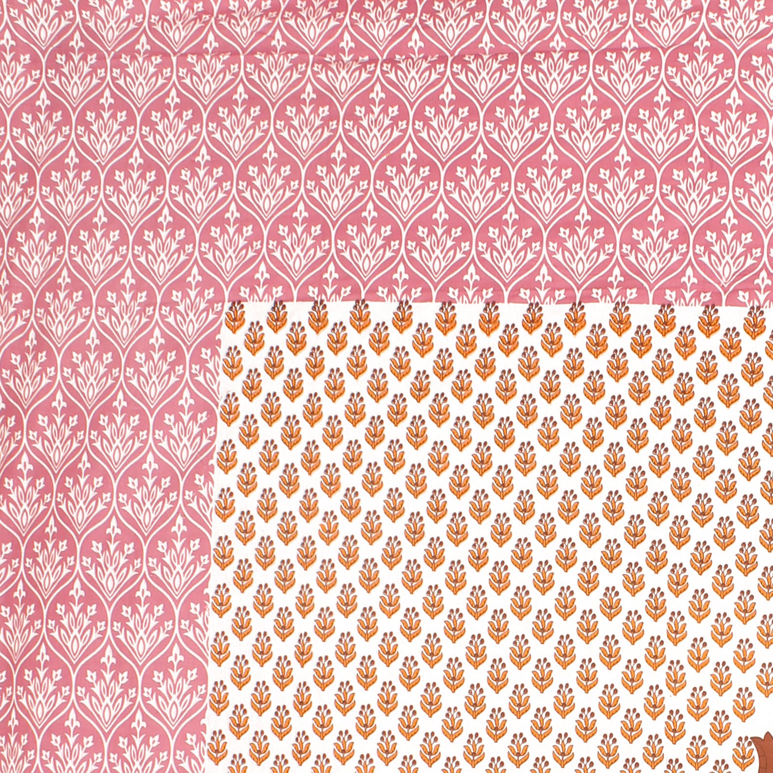 Cotton Double Jaipuri Prints Flat Bedsheet  With 2 Pillow Cover