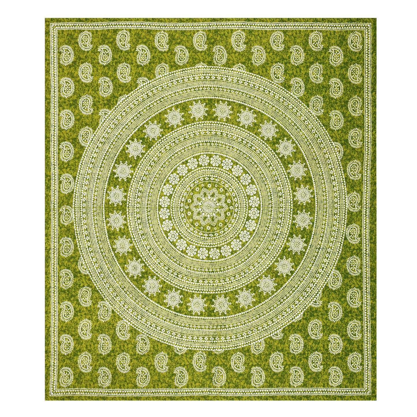 Cotton Double Jaipuri Prints Flat Bedsheet  With 2 Pillow Cover