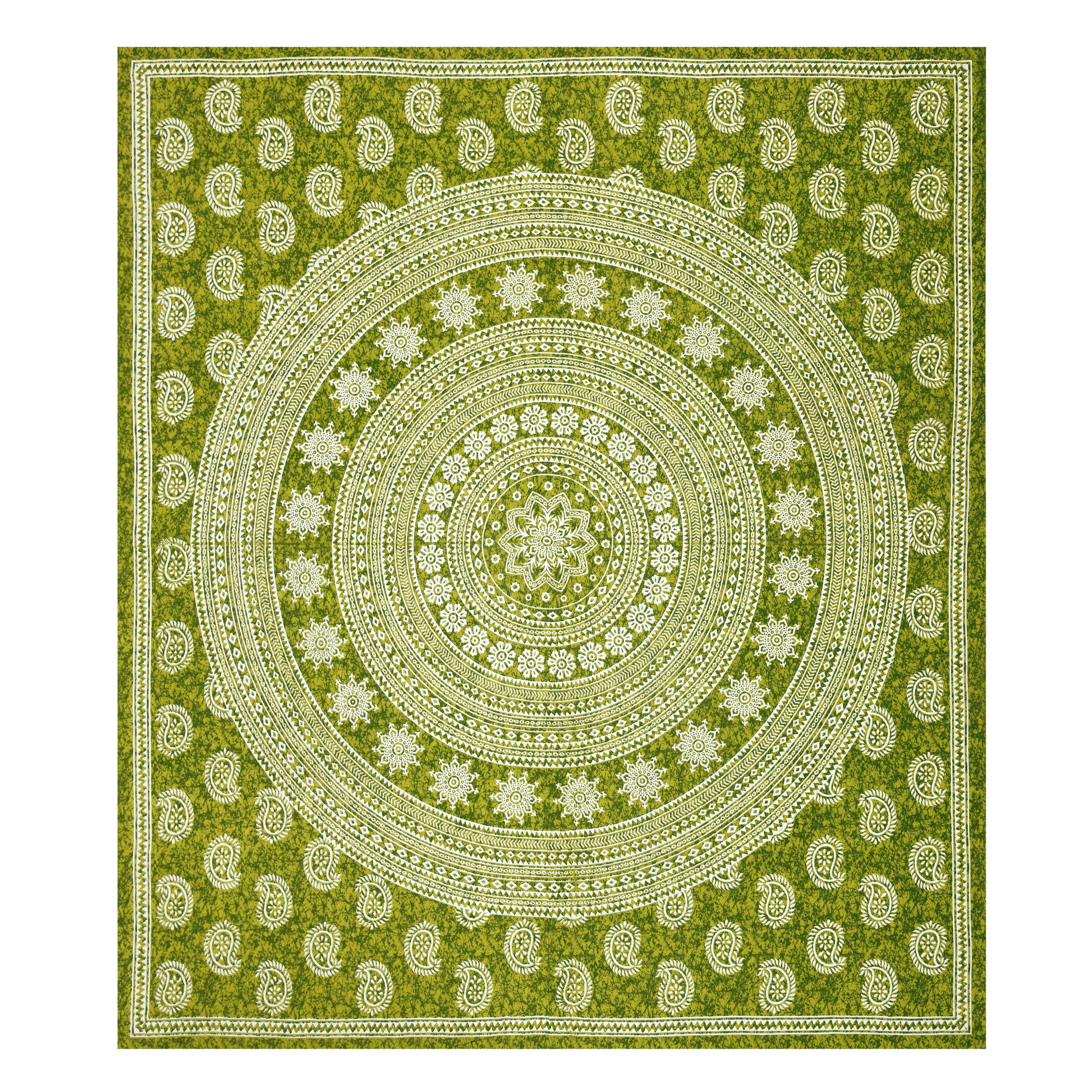 Cotton Double Jaipuri Prints Flat Bedsheet  With 2 Pillow Cover