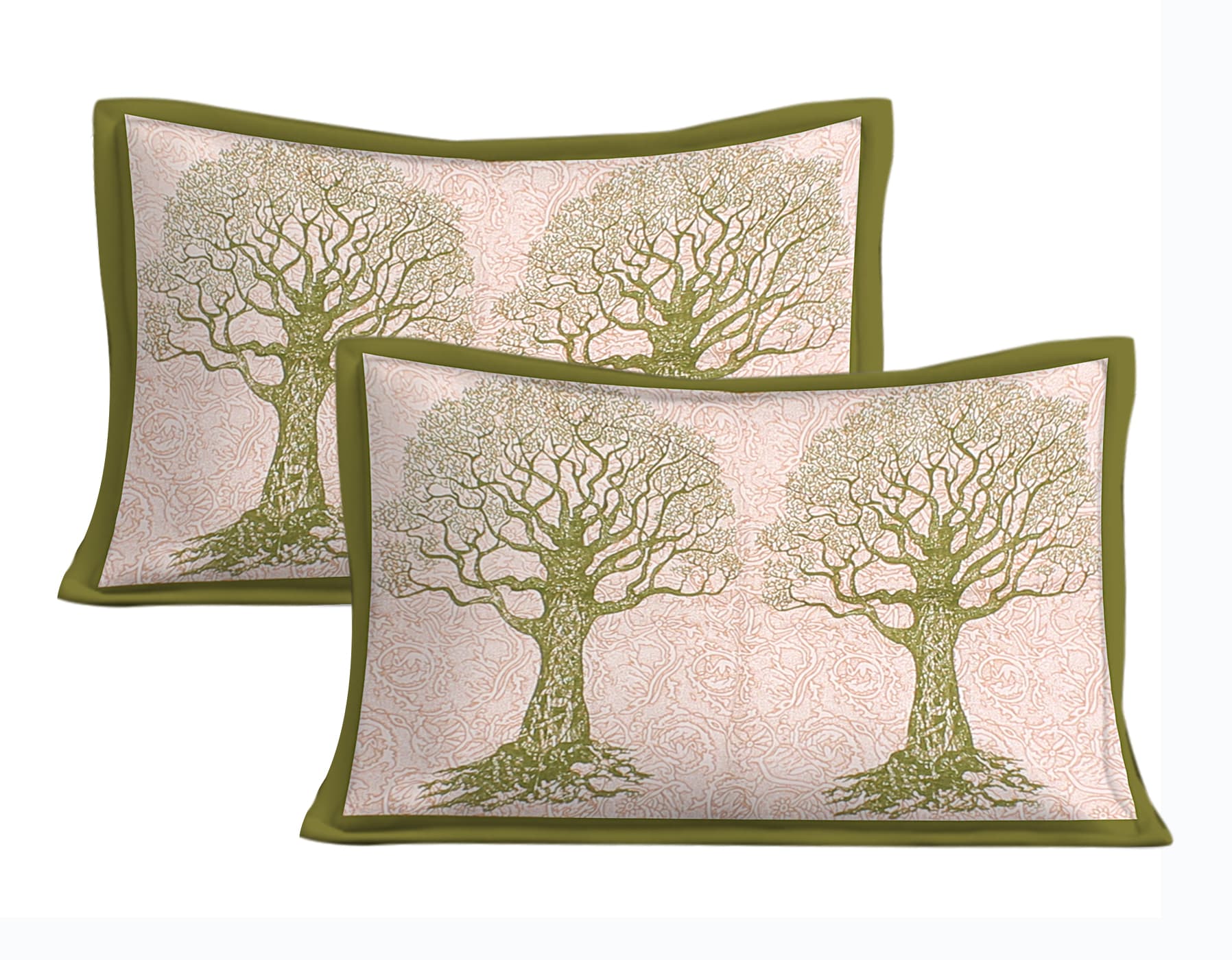 Cotton Double Jaipuri Prints Flat Bedsheet  With 2 Pillow Cover