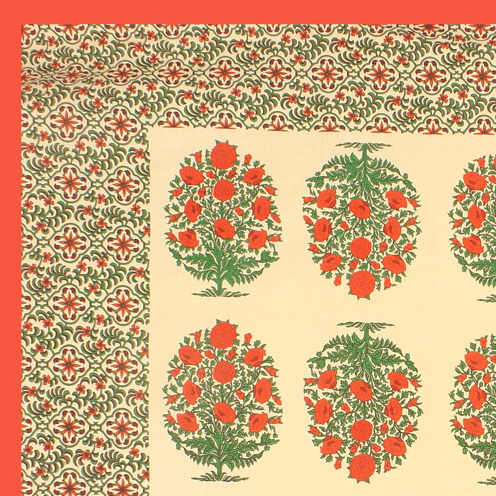 Cotton Double Jaipuri Prints Flat Bedsheet  With 2 Pillow Cover