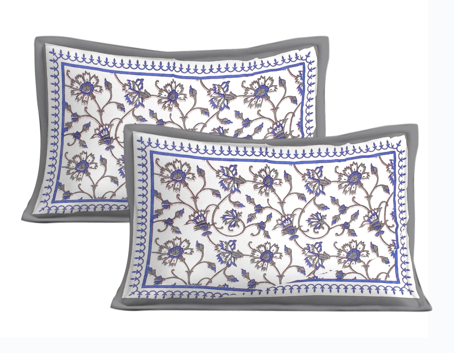 Cotton Double Jaipuri Prints Flat Bedsheet  With 2 Pillow Cover