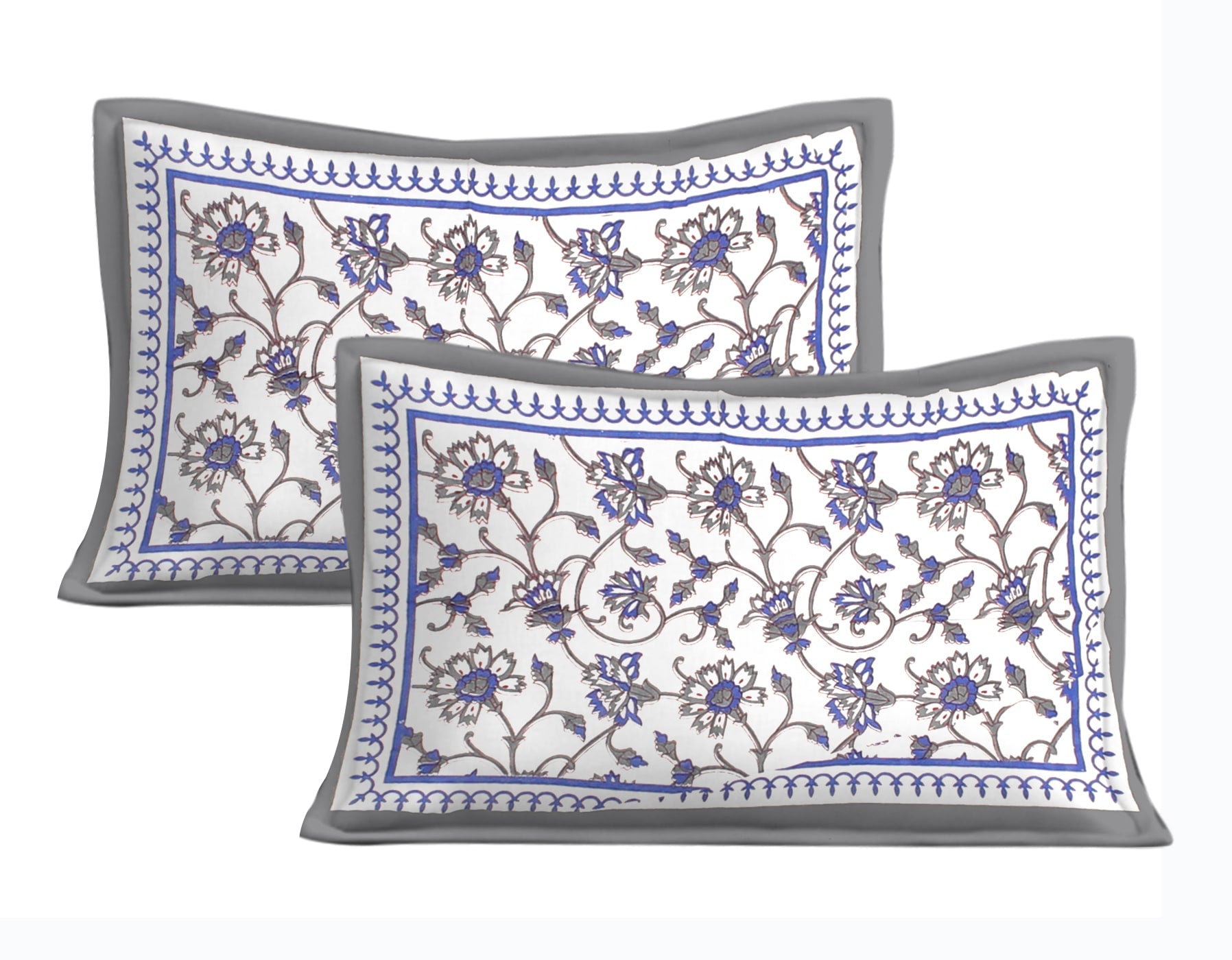 Cotton Double Jaipuri Prints Flat Bedsheet  With 2 Pillow Cover
