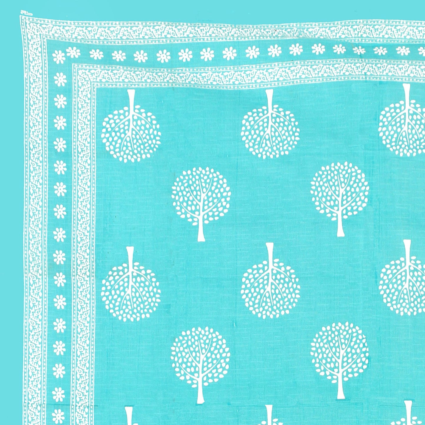 Cotton Double Jaipuri Prints Flat Bedsheet  With 2 Pillow Cover