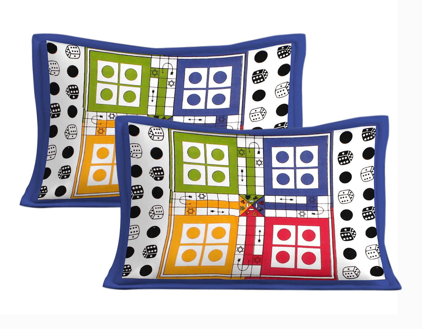 Cotton Double Jaipuri Prints Flat Bedsheet  With 2 Pillow Cover