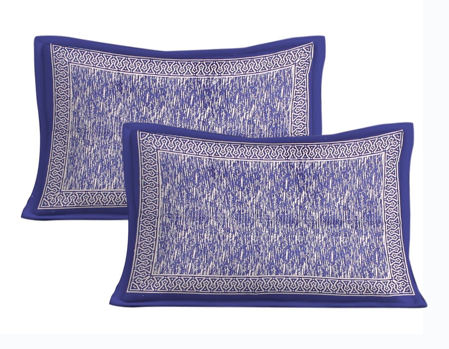 Cotton Double Jaipuri Prints Flat Bedsheet  With 2 Pillow Cover