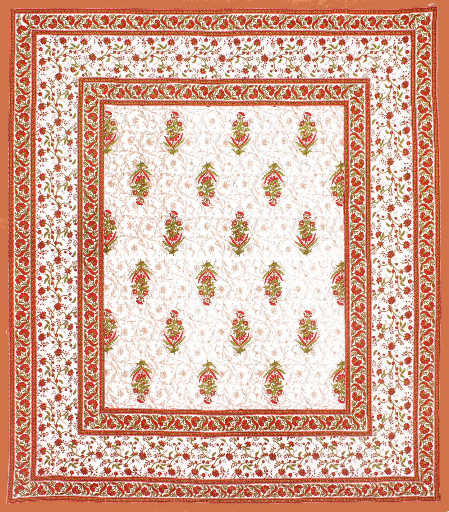 Cotton Double Jaipuri Prints Flat Bedsheet  With 2 Pillow Cover