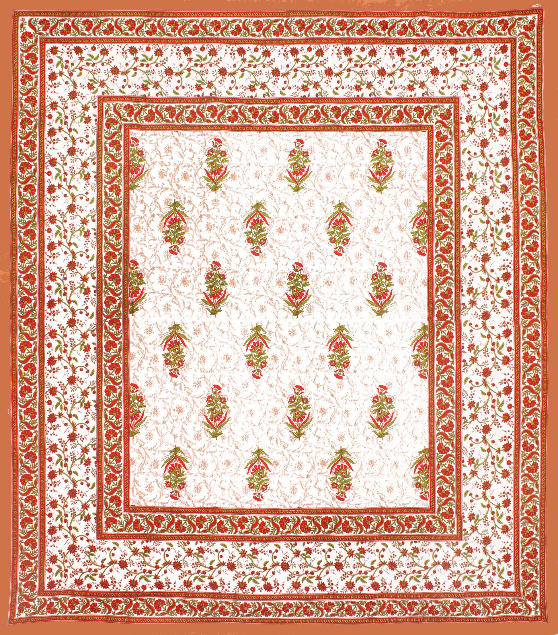 Cotton Double Jaipuri Prints Flat Bedsheet  With 2 Pillow Cover
