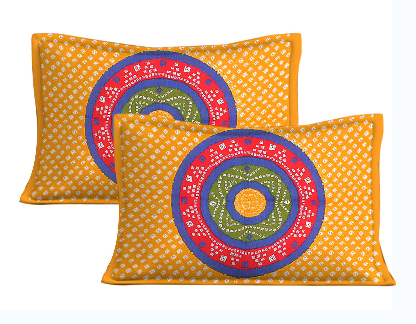 Cotton Double Jaipuri Prints Flat Bedsheet  With 2 Pillow Cover