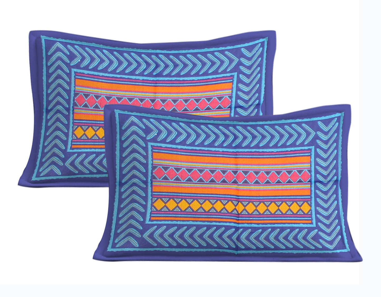 Cotton Double Jaipuri Prints Flat Bedsheet  With 2 Pillow Cover