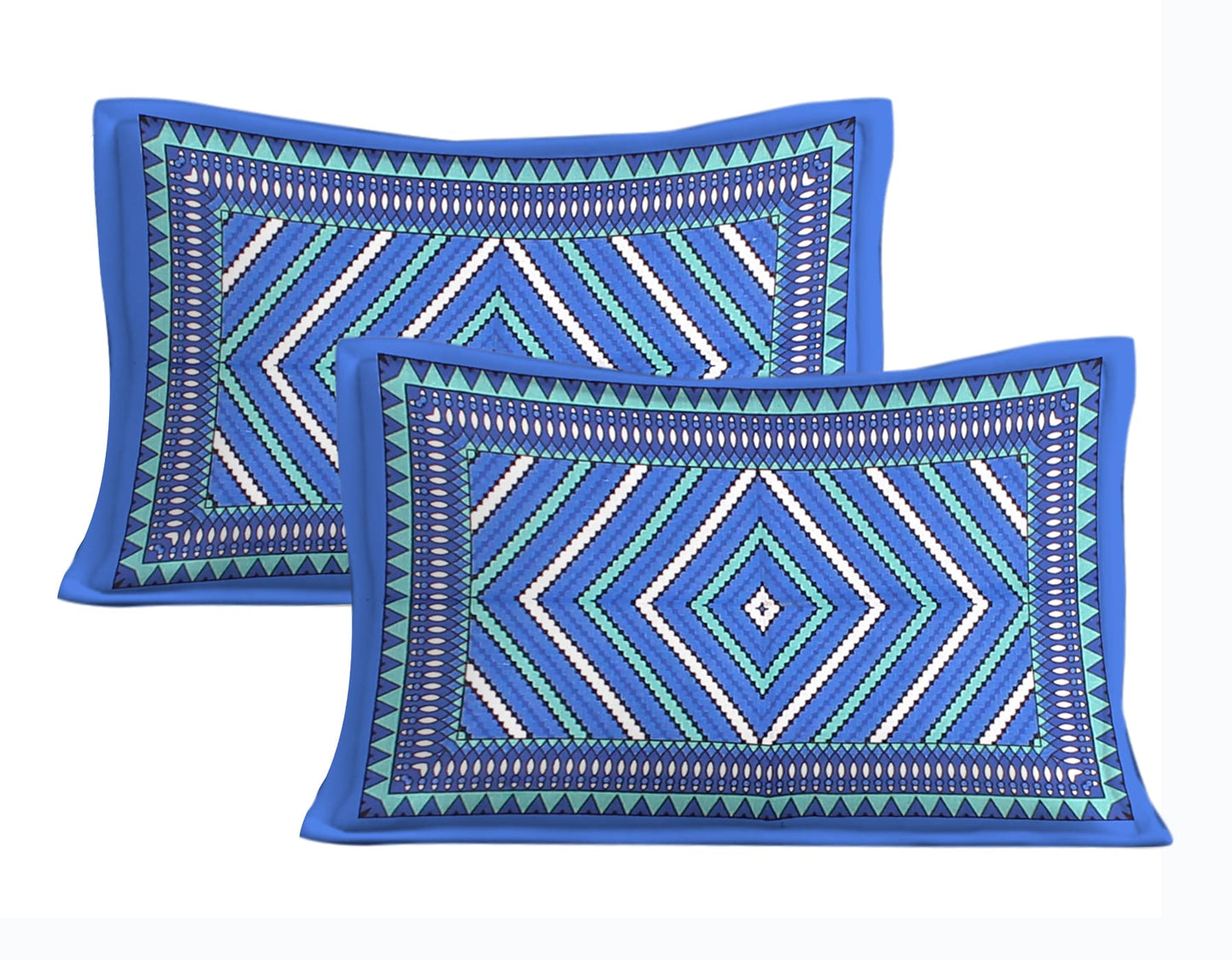 Cotton Double Jaipuri Prints Flat Bedsheet  With 2 Pillow Cover