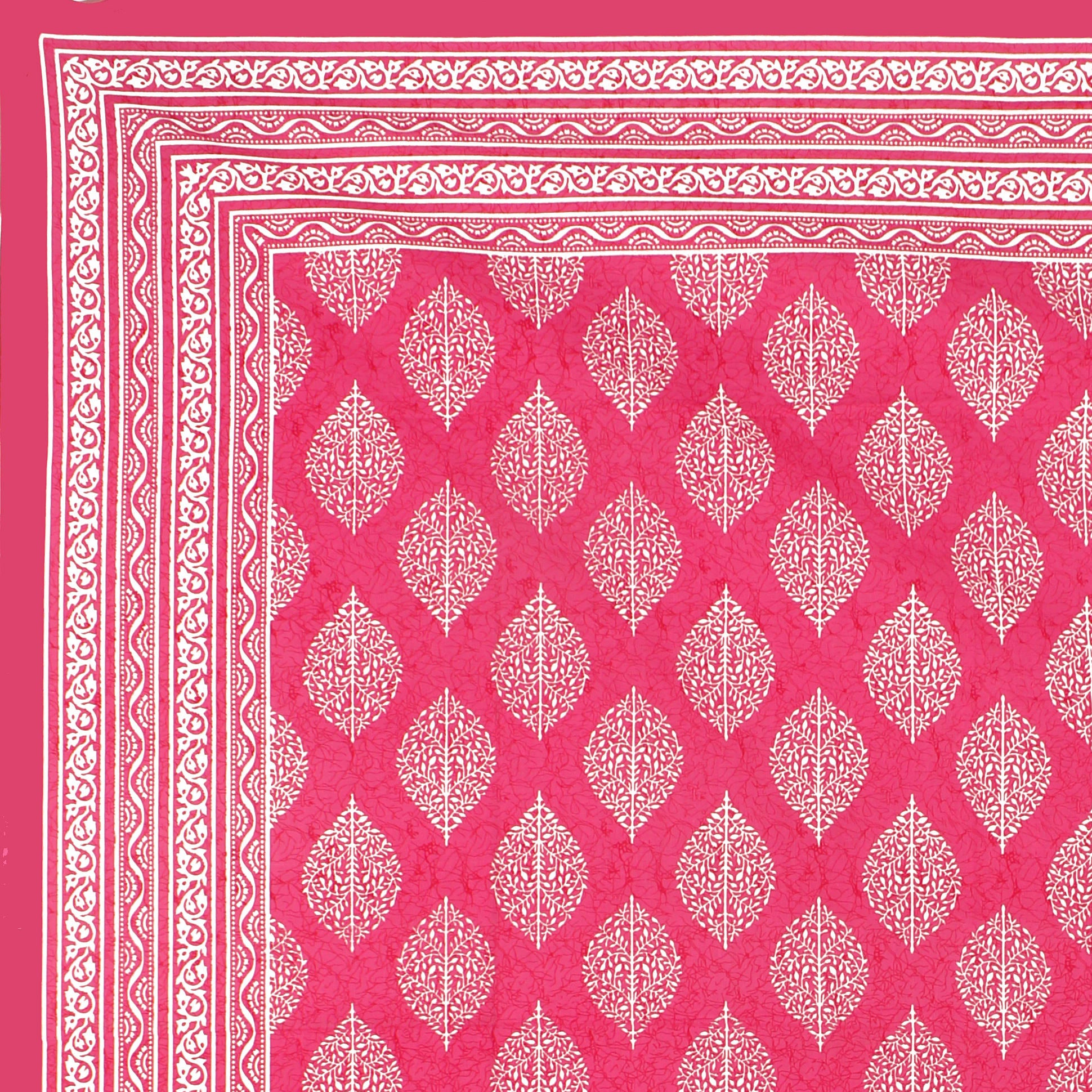 Cotton Double Jaipuri Prints Flat Bedsheet  With 2 Pillow Cover