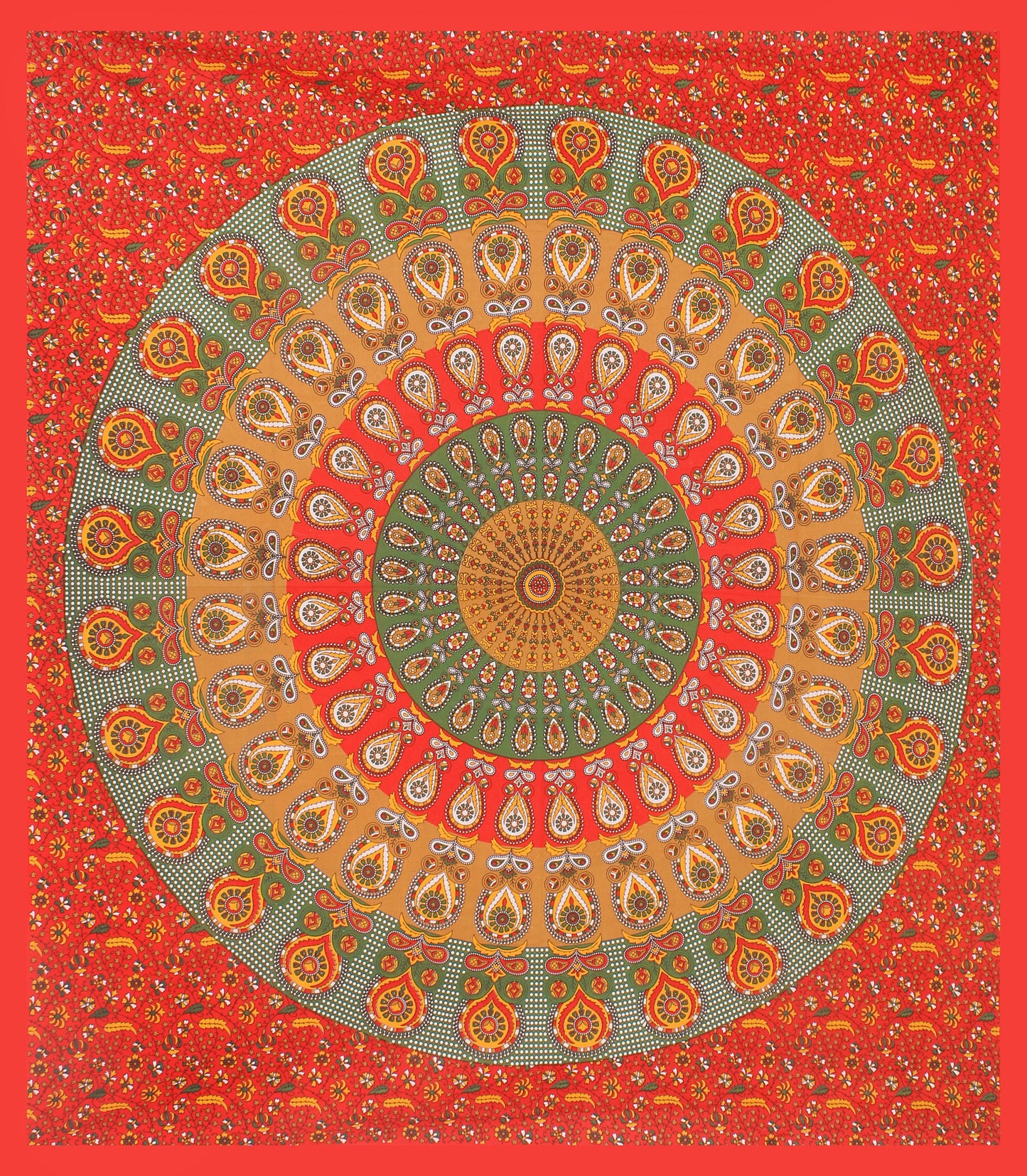 Cotton Double Jaipuri Prints Flat Bedsheet  With 2 Pillow Cover