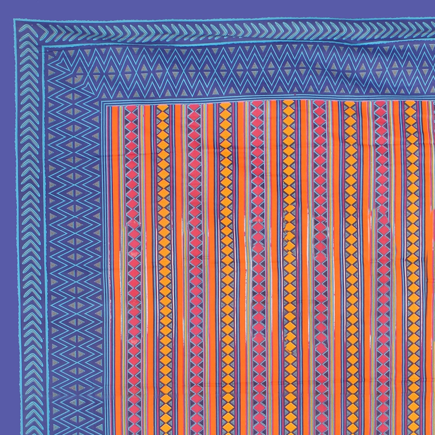 Cotton Double Jaipuri Prints Flat Bedsheet  With 2 Pillow Cover